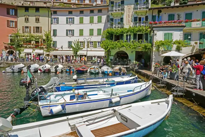 Boats in Limone on Lake Garda