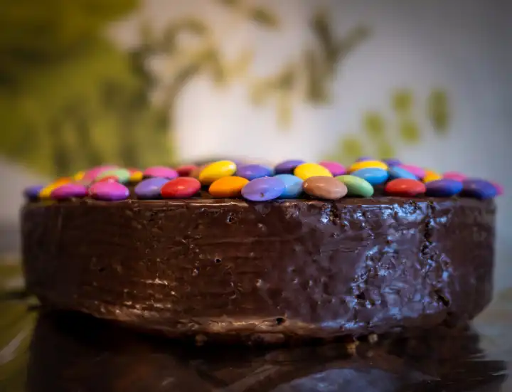 Colorful chocolate cake