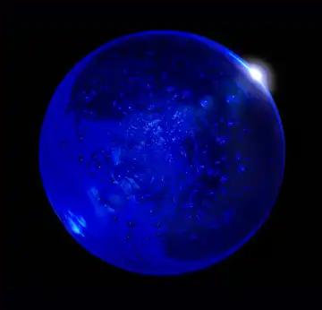 blue glass globe planet earth