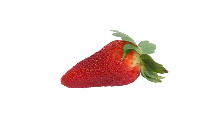 big strawberry close up with withe background