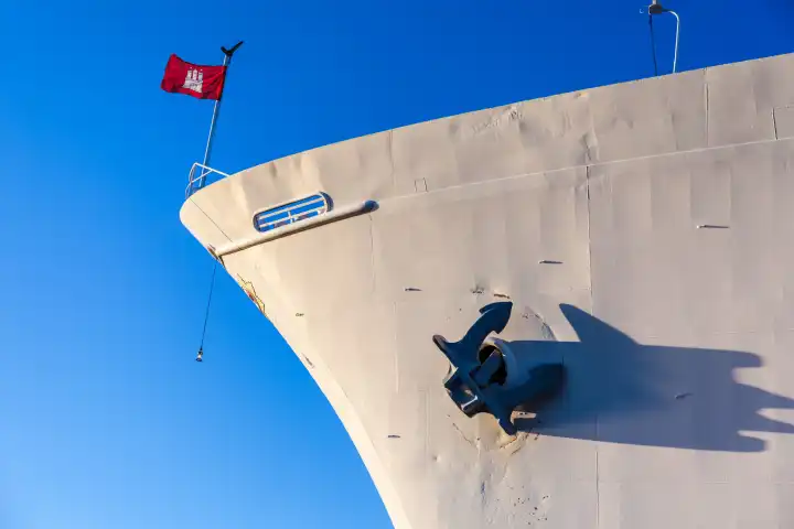 City of Hamburg Flag at ships bow