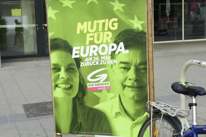 Green Austria poster campaign on the EU election