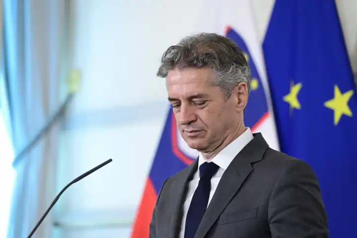 Vienna, Austria. June 13, 2023. Press conference with the Prime Minister of the Republic of Slovenia Robert Golob at the Federal Chancellery in Vienna.