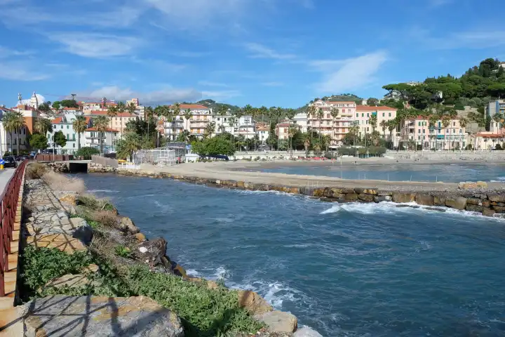 Oneglia Coast in Imperia Liguria Italy
