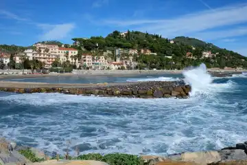 Oneglia Coast in Imperia Liguria Italy