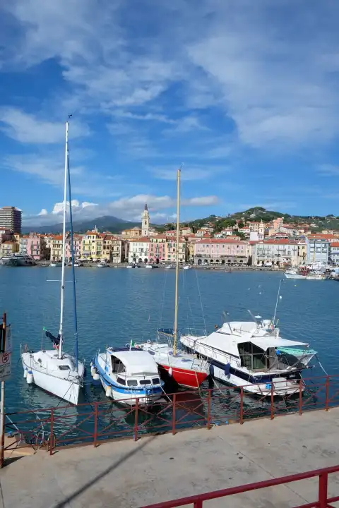 Boats in Oneglia Imperia Liguria Italy