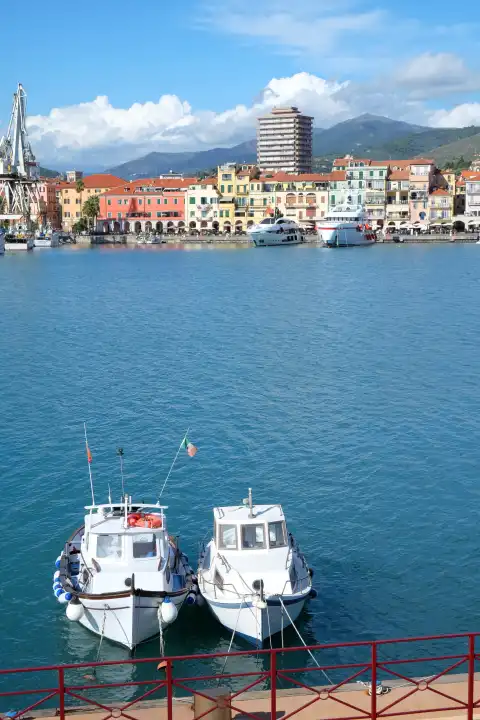 Boats in Oneglia Imperia Liguria Italy