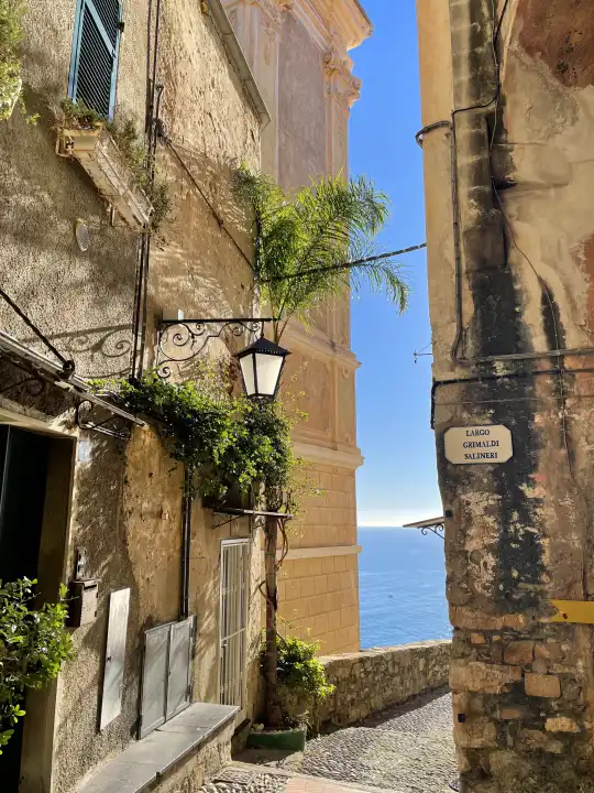 Old town in Cervo, Imperia Liguria Italy