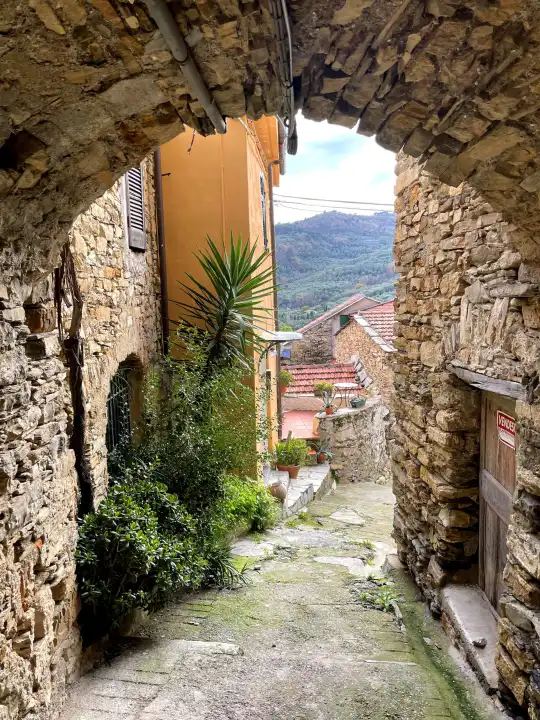Old town in Isolalunga Imperia Liguria Italy
