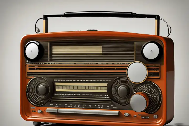 altes Radio aus den 50ziger Jahren, KI generiert.