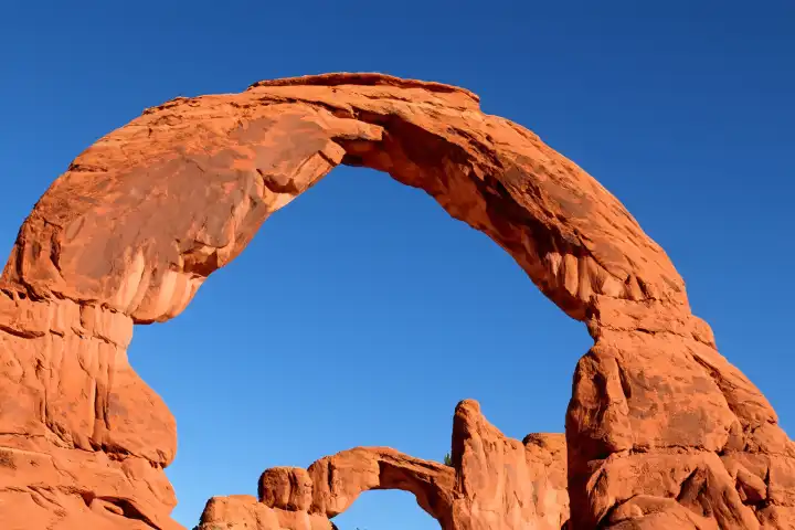 The Delicate Arch in Arches National Park in Utah. USA, AI generated,