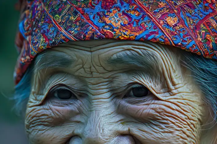 Portrait einer alten Frau,  KI generiert,