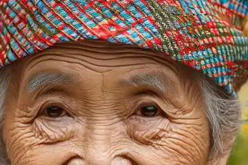 Portrait of an old woman, AI generated,