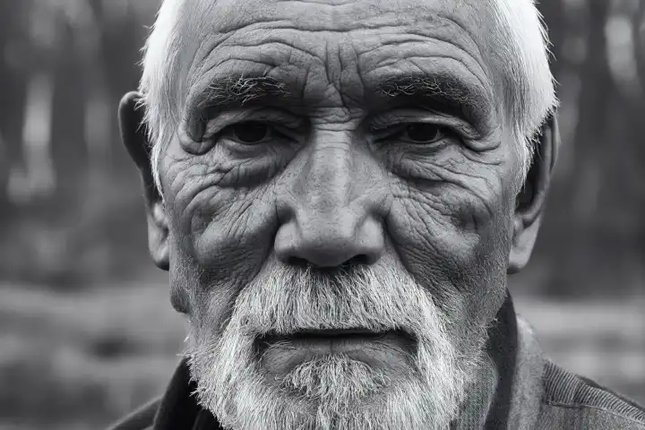 Portrait of an old man, AI generated,
