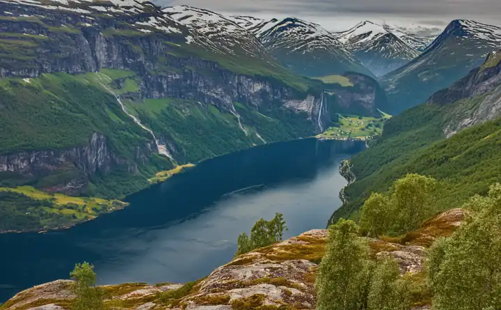 Fjord landscape in Norway, generated with AI