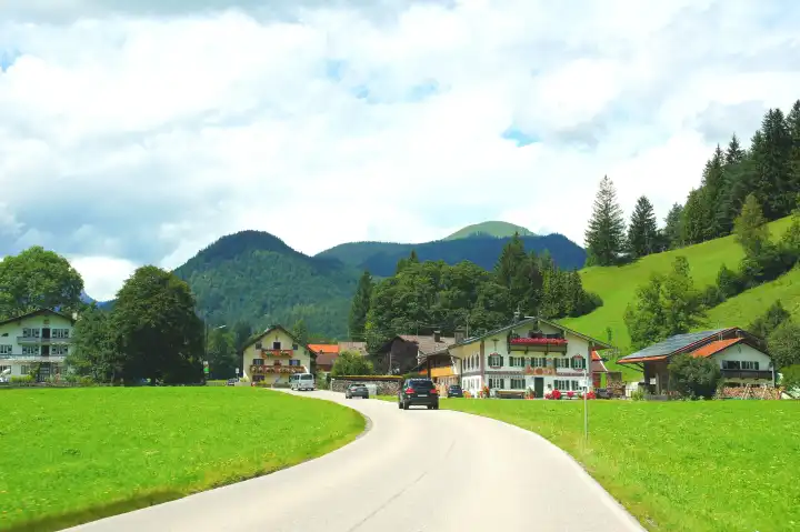 small village Jachenau in Bavaria