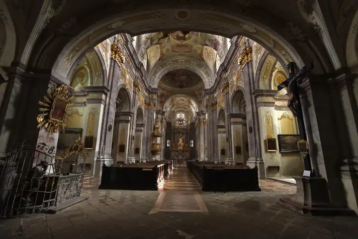 altar in the basilica on the Sonntagsberg, Mostviertel Region, Lower Austria, Austria, Europe