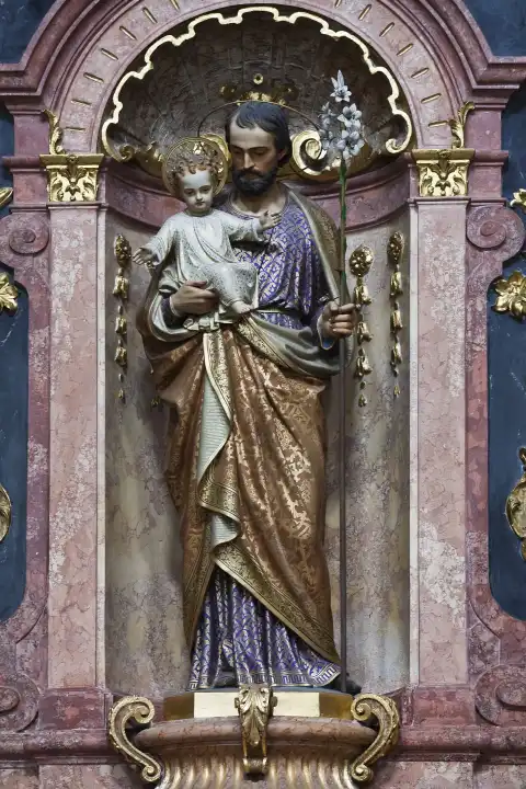 Saint Josef in the basilica on the Sonntagsberg, Mostviertel Region, Lower Austria, Austria, Europe