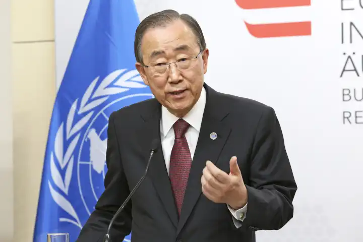 Ban Ki-moon, UNO Generalsekretär bei einer PK im Außenministerium am 07.12.2016 in Wien