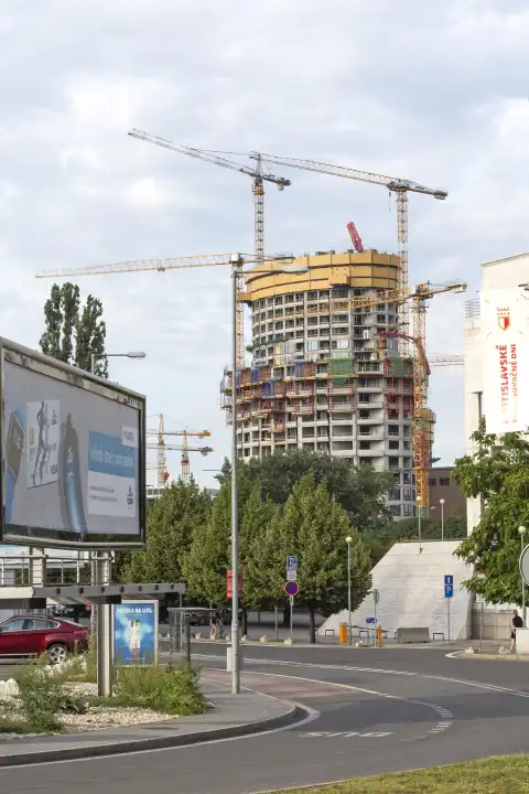 Baustelle in Bratislava, Slowakei