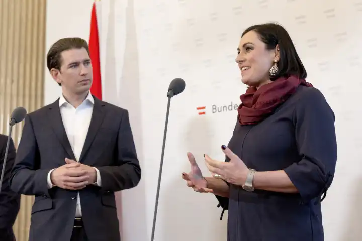 Pressekonferenz mit Bundeskanzler Sebastian Kurz und Bundesministerin Elisabeth Köstinger, Österreich