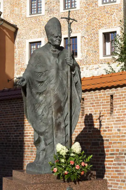 monument, Pope John Paul II, in Krakow, Poland