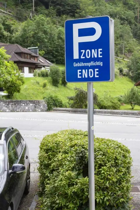 Signboard  Parking zone Paid End