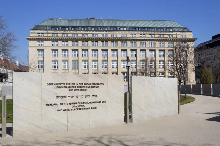 Jewish Memorial and Austrian National Bank, Vienna, Austria