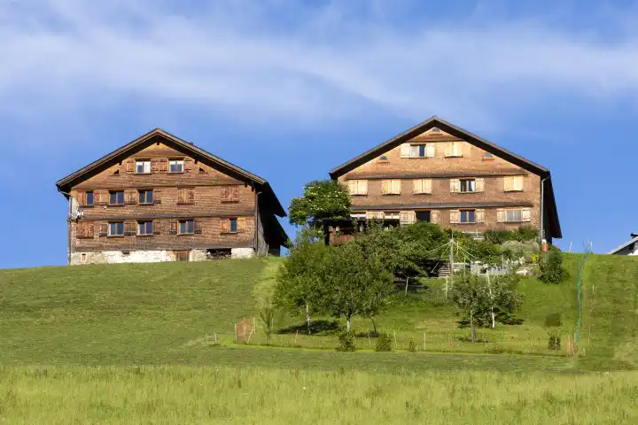 Bregenzerwald houses, Schwarzenberg, Vorarlberg, Austria