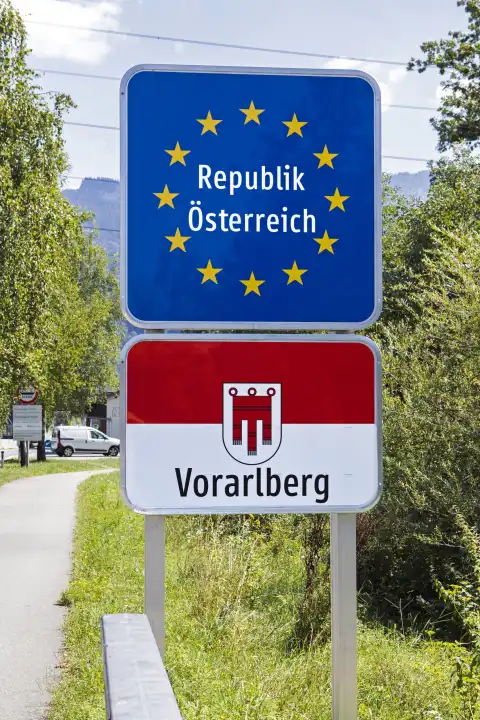 State border Austria, province Vorarlberg