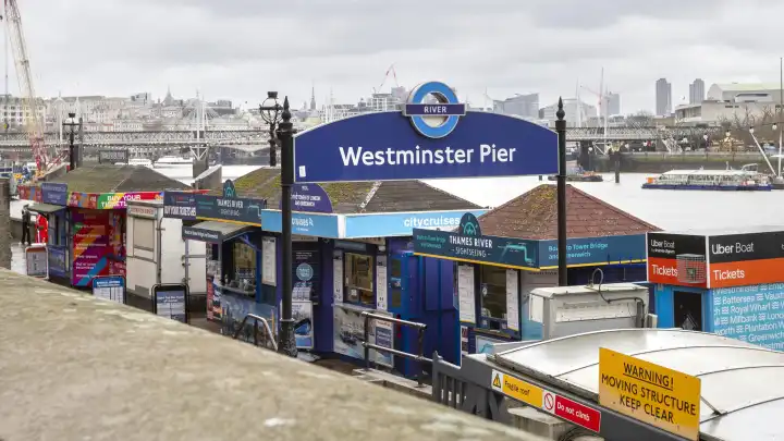 Westminster Pier, Thames, London, England, United Kingdom