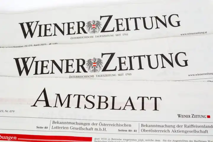 Wiener Zeitung with official gazette, Austrian daily newspaper