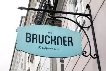 Das Bruckner Kaffeehaus in Linz, OÖ, Österreich