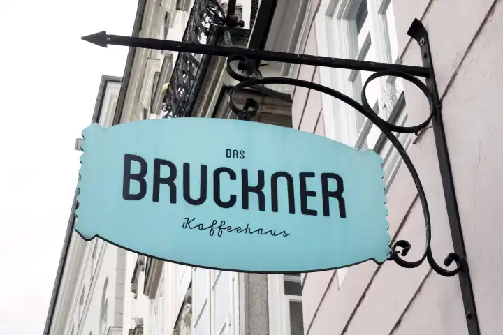 Das Bruckner Kaffeehaus in Linz, OÖ, Österreich
