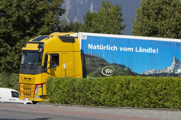 Truck, Vorarlberg Milch, dairy, Feldkirch, Vorarlberg, Austria