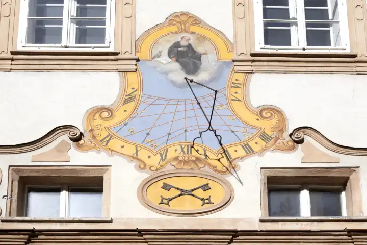 Sundial in the Archabbey of St. Peter, Salzburg City, Austria