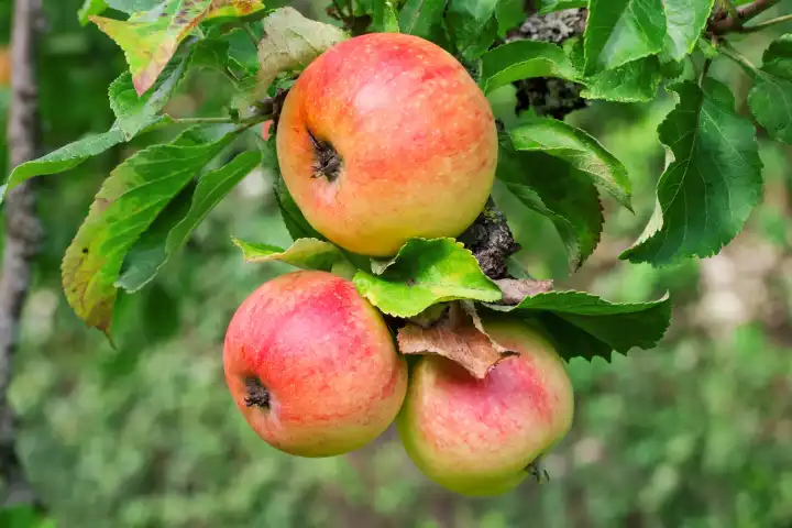 Bioäpfel am Baum