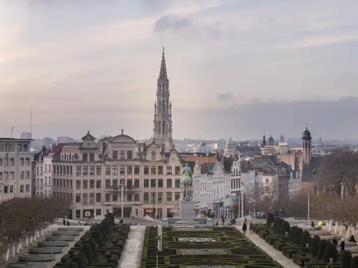 Blick vom Kunstberg auf Brüssel, Belgien, Europa