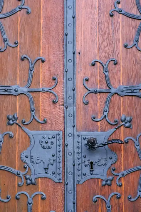 Wrought iron church door