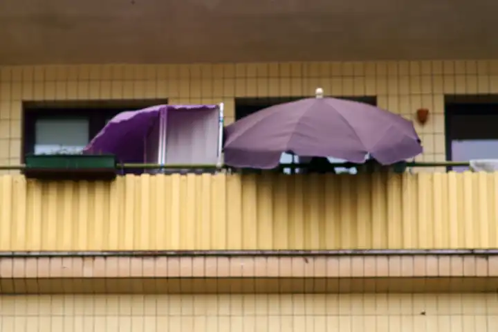 Balcony with umbrella