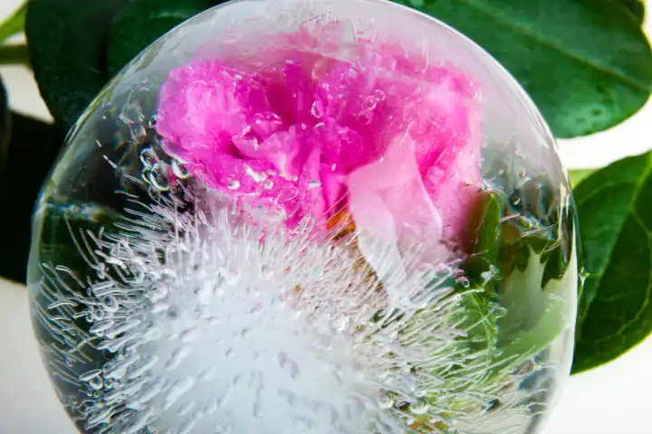 Azalee in kristallklarem Eis