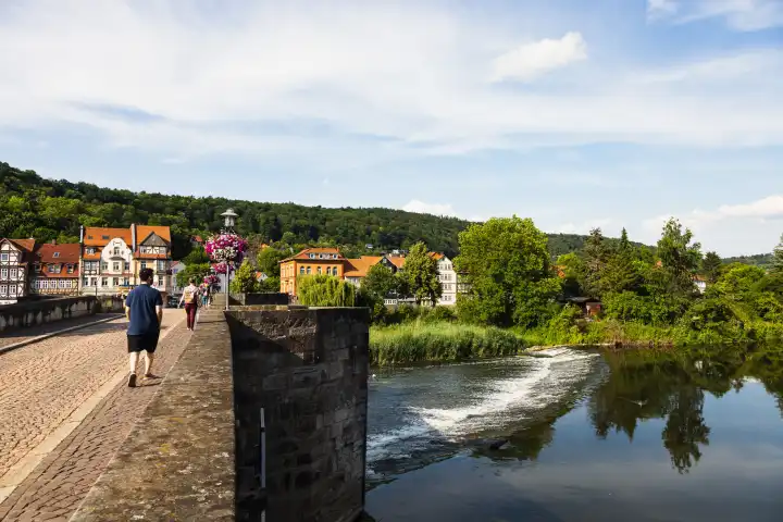Historic bridge over the Werra in Hannoversch Münden