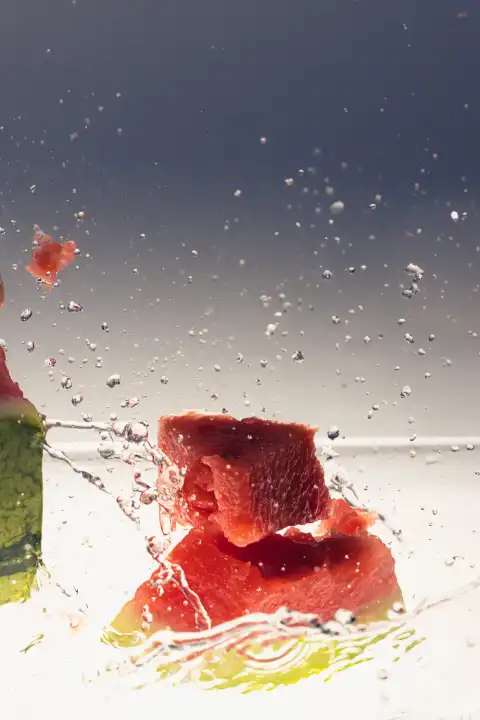 Watermelon breaks in water