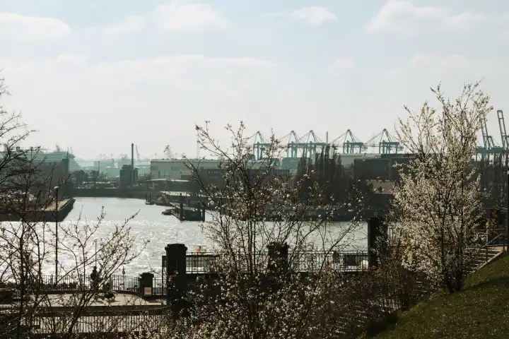 Early spring at the Port of Hamburg