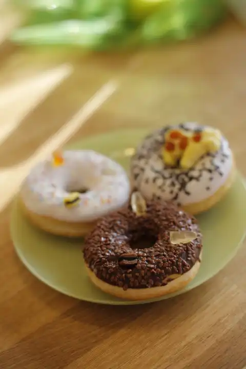 different kinds of donuts with chocolate