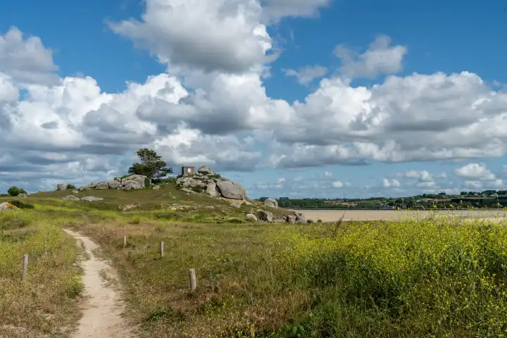 Stone Age Dolmen of Guinirvit near Plouescat, Brittany