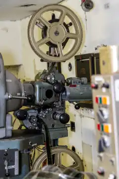 Projector in an old movie theater