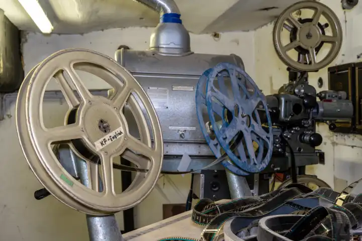 Projector in an old movie theater
