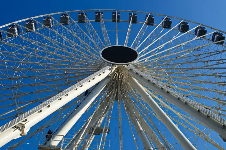 Ferris wheel and people