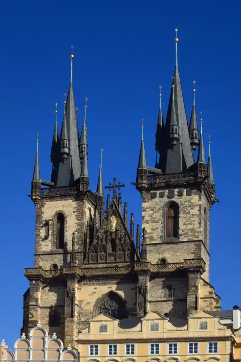 Prag, Tschechien, Teynkirche, Zwillingstürme